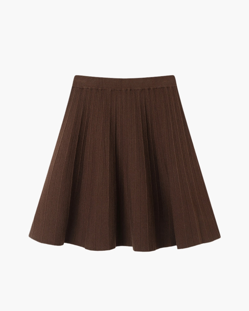 Women's Pleated Wool Skirt - Oxford