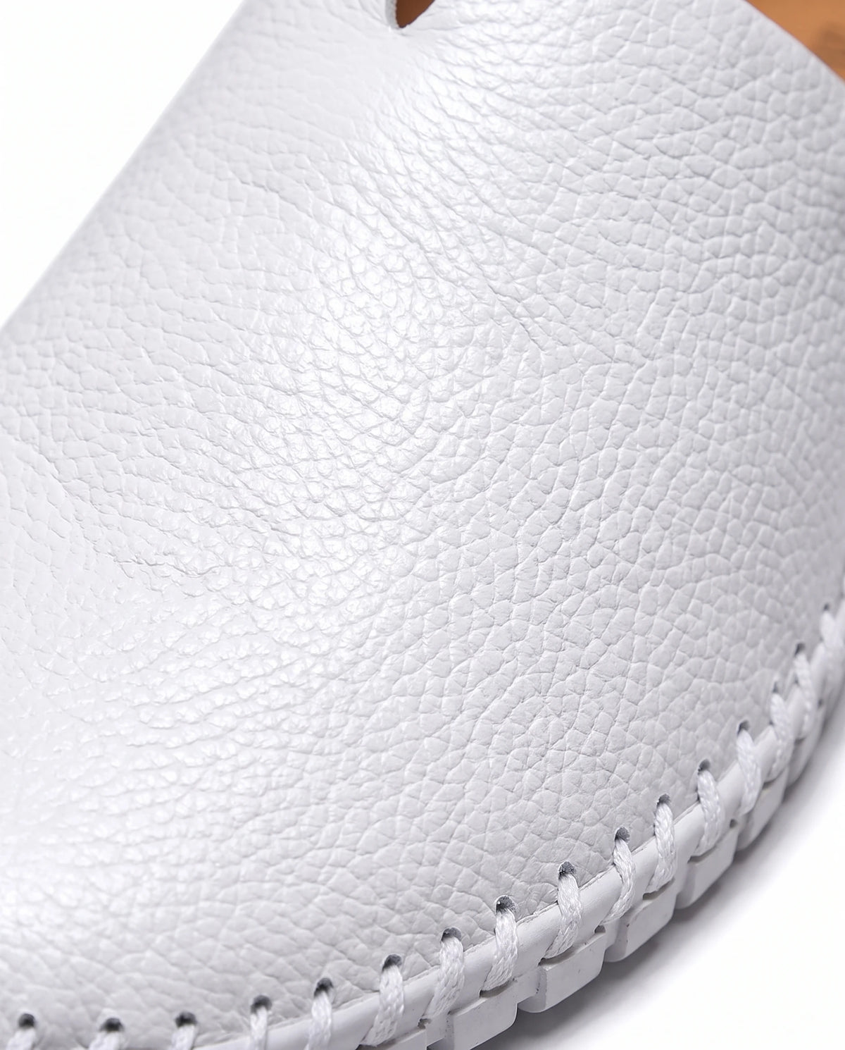 Men's Leather Slip-On Driving Loafers - Abraham - Detail Material Texture