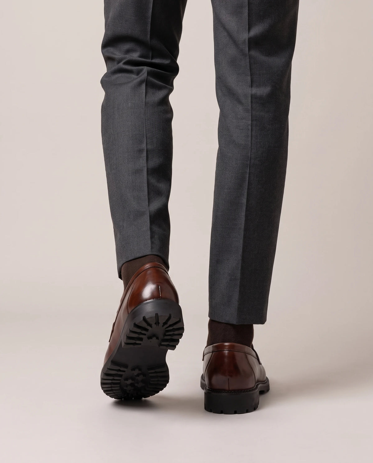 Men's Brogue Penny Loafers - Herbert - Model Back Detail
