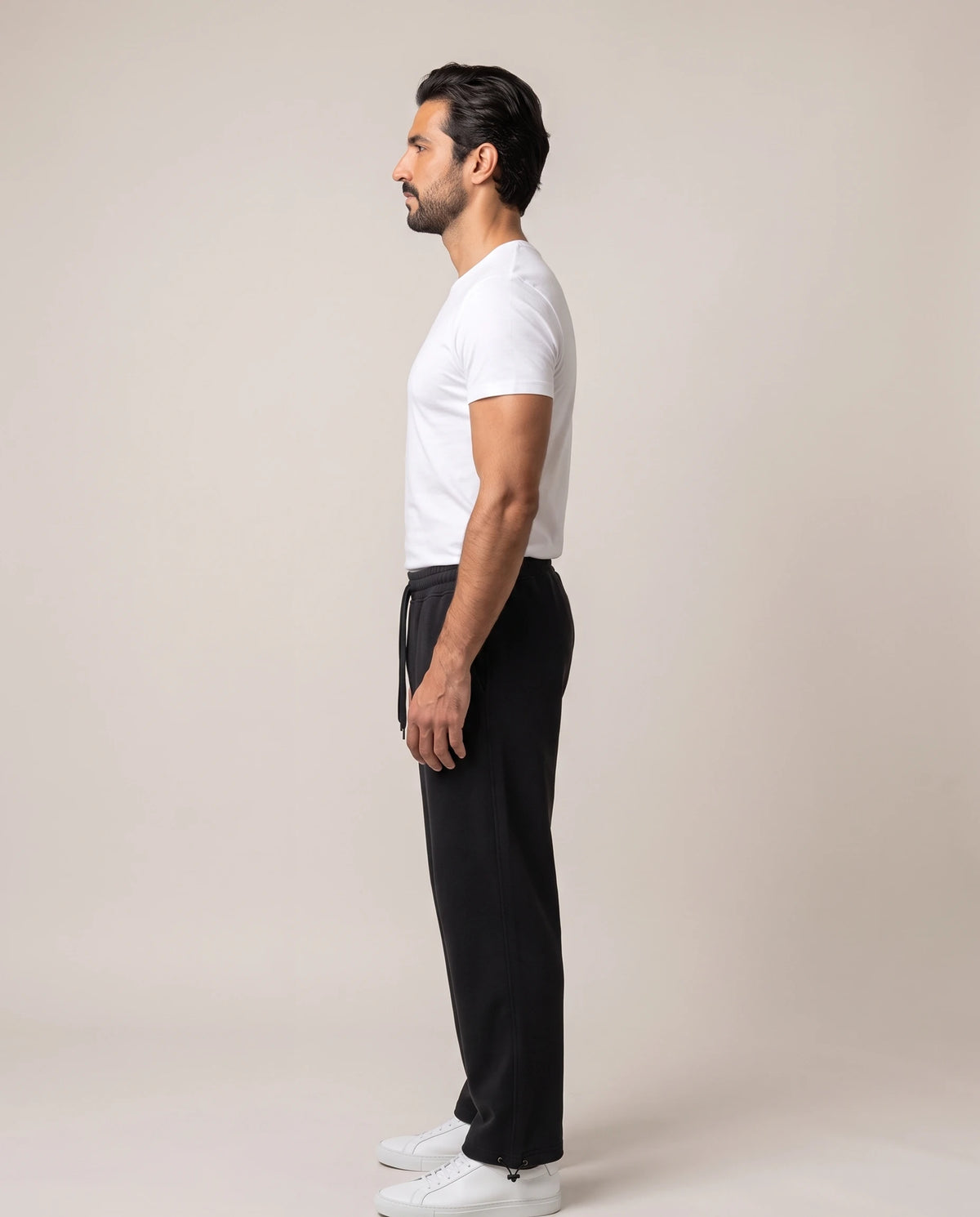 Men's Cotton-Blend Terry Lounge Pants - Resort - Model Side