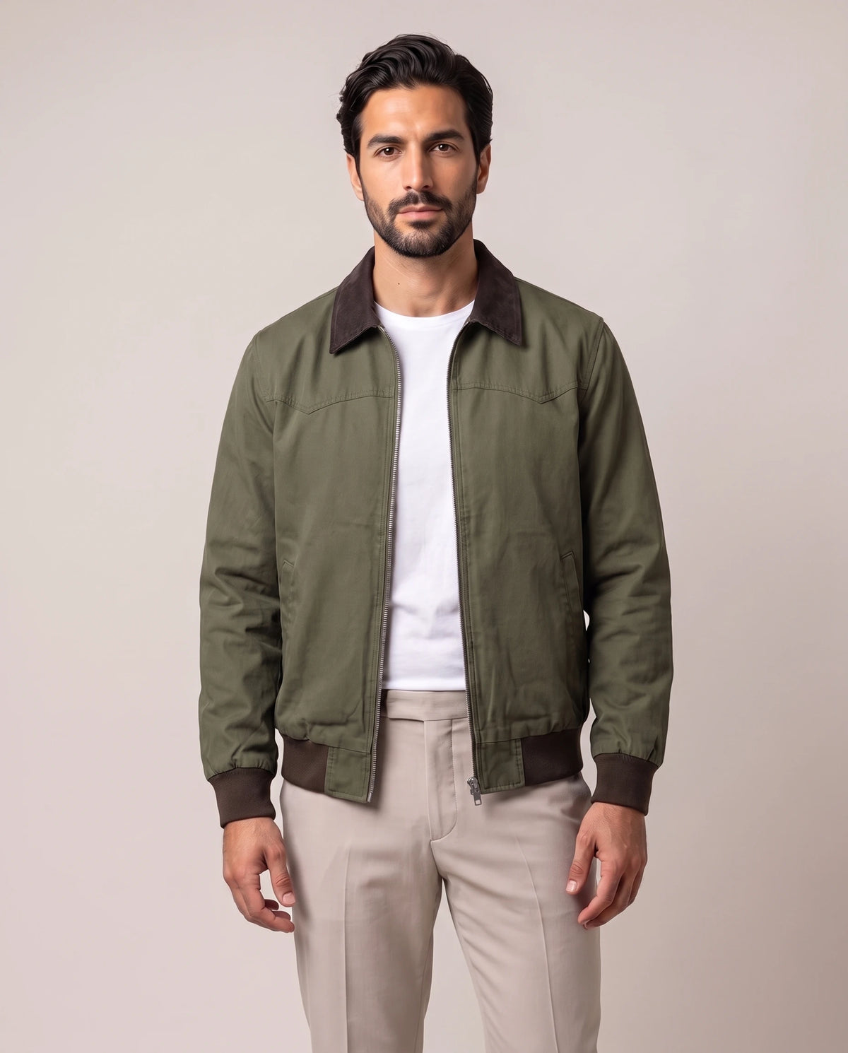 Men's Cotton Canvas Jacket - Craig - Model Front
