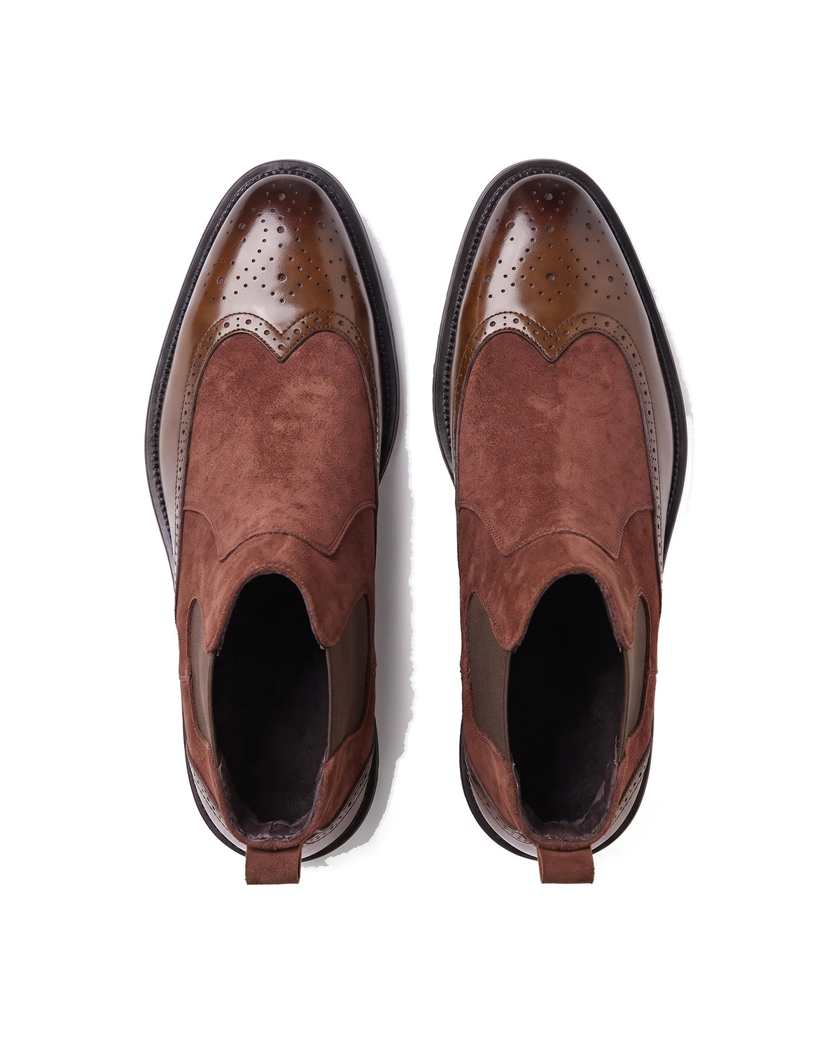 Men's Leather Wingtip Chelsea Boots - Homer - Top View