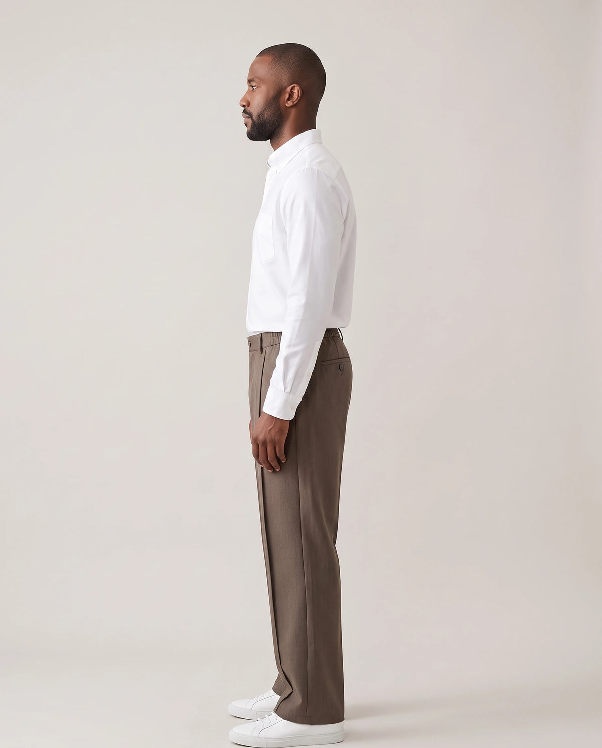 Men's Relaxed Straight-Leg Trousers - Hartley - Model Side