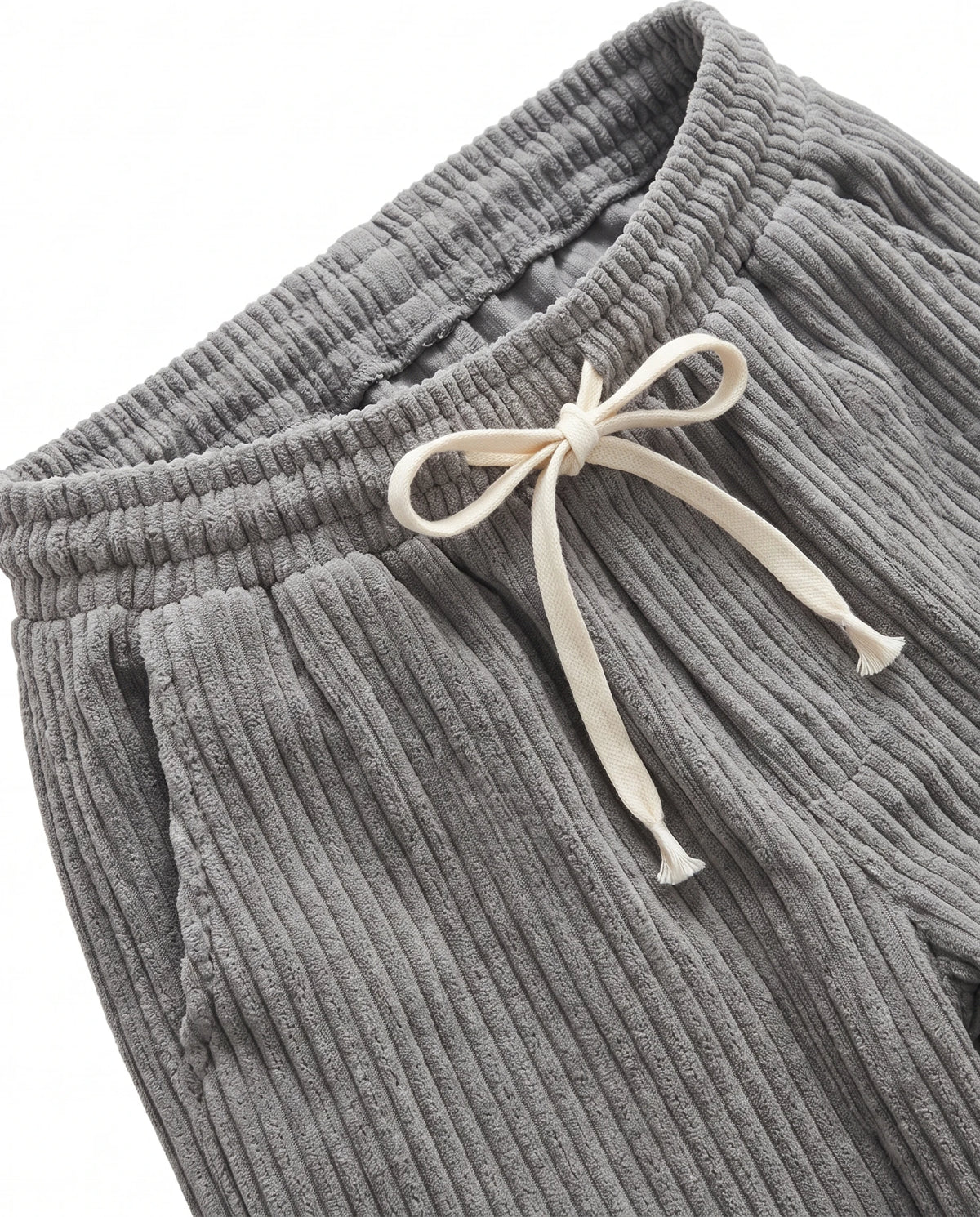 Men's Relaxed Wide-Wale Corduroy Pants - Weston - Drawstring Waist Detail