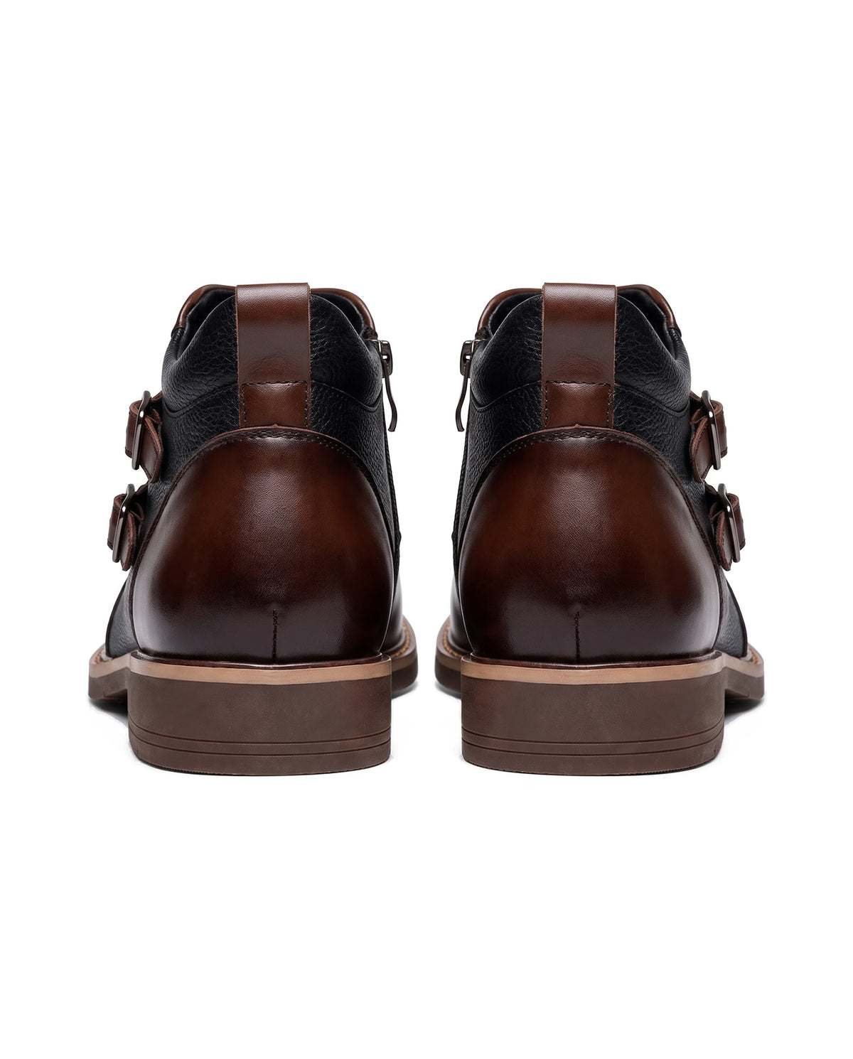 Men's Side-Zip Buckle Ankle Boots - Bradford - Pair Back View