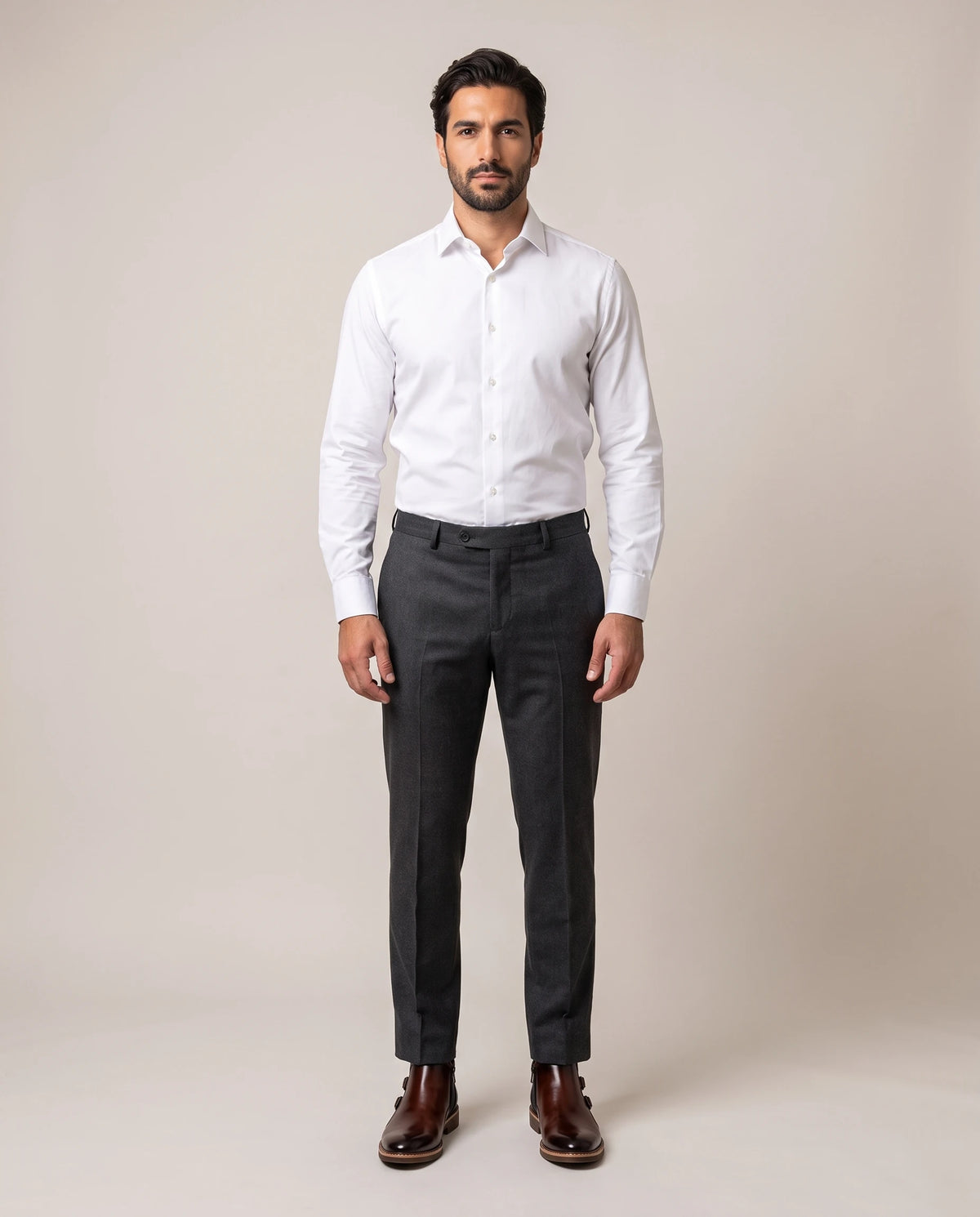 Men's Side-Zip Buckle Ankle Boots - Bradford - Model Full Look