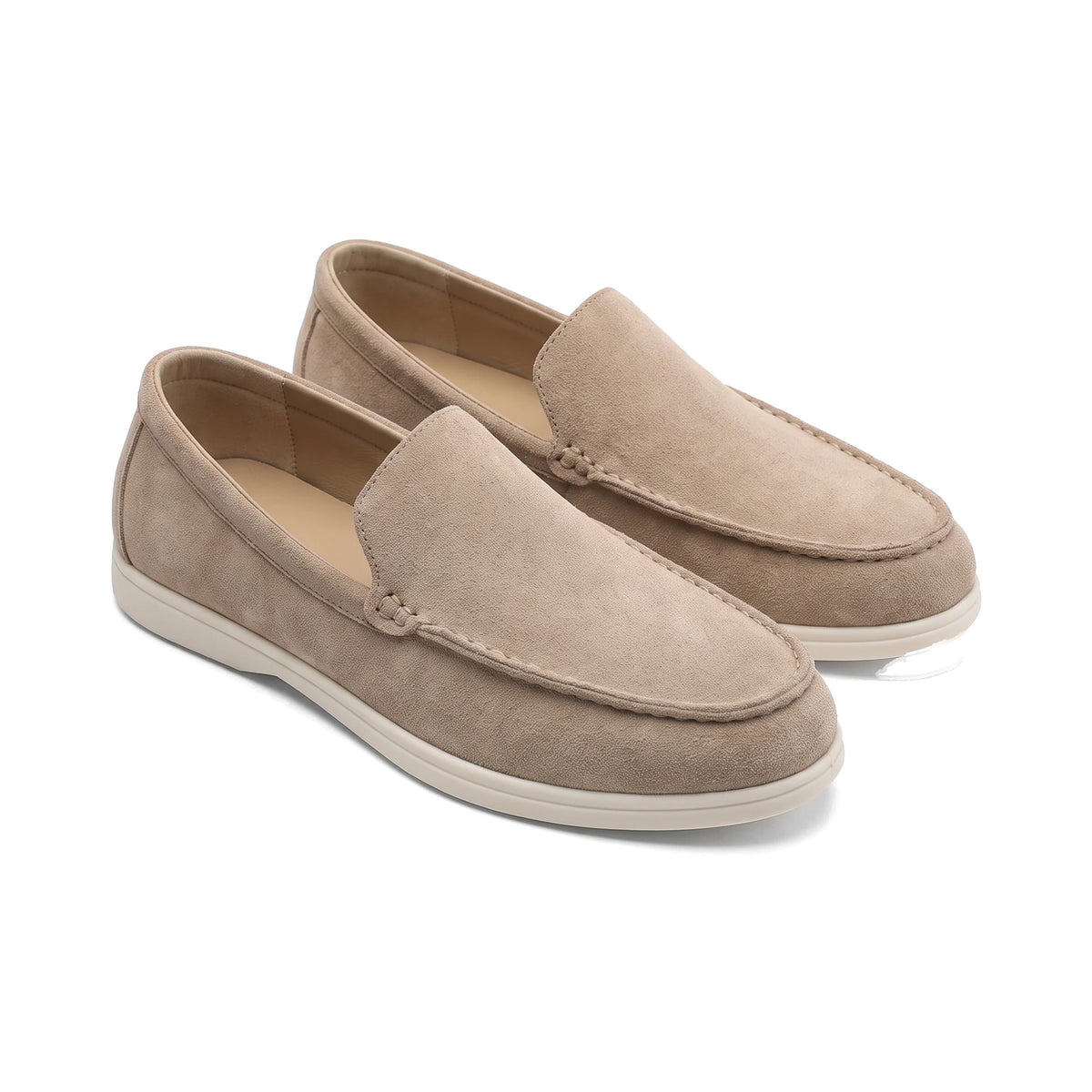 Men's Suede Slip-On Loafers - Douglas - Beige