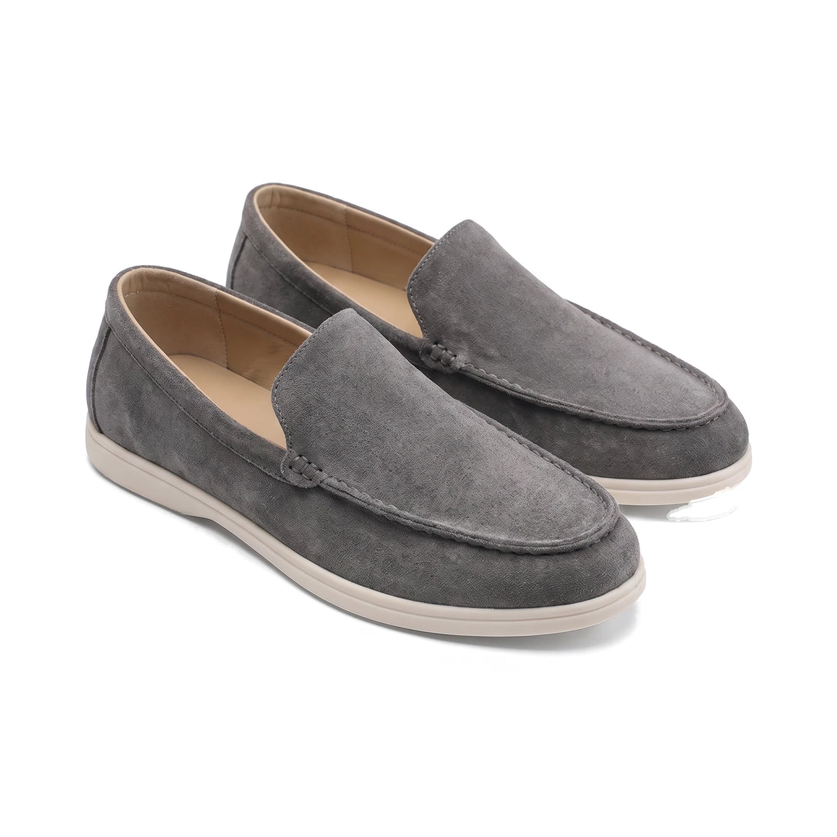 Men's Suede Slip-On Loafers - Douglas - Dark Gray