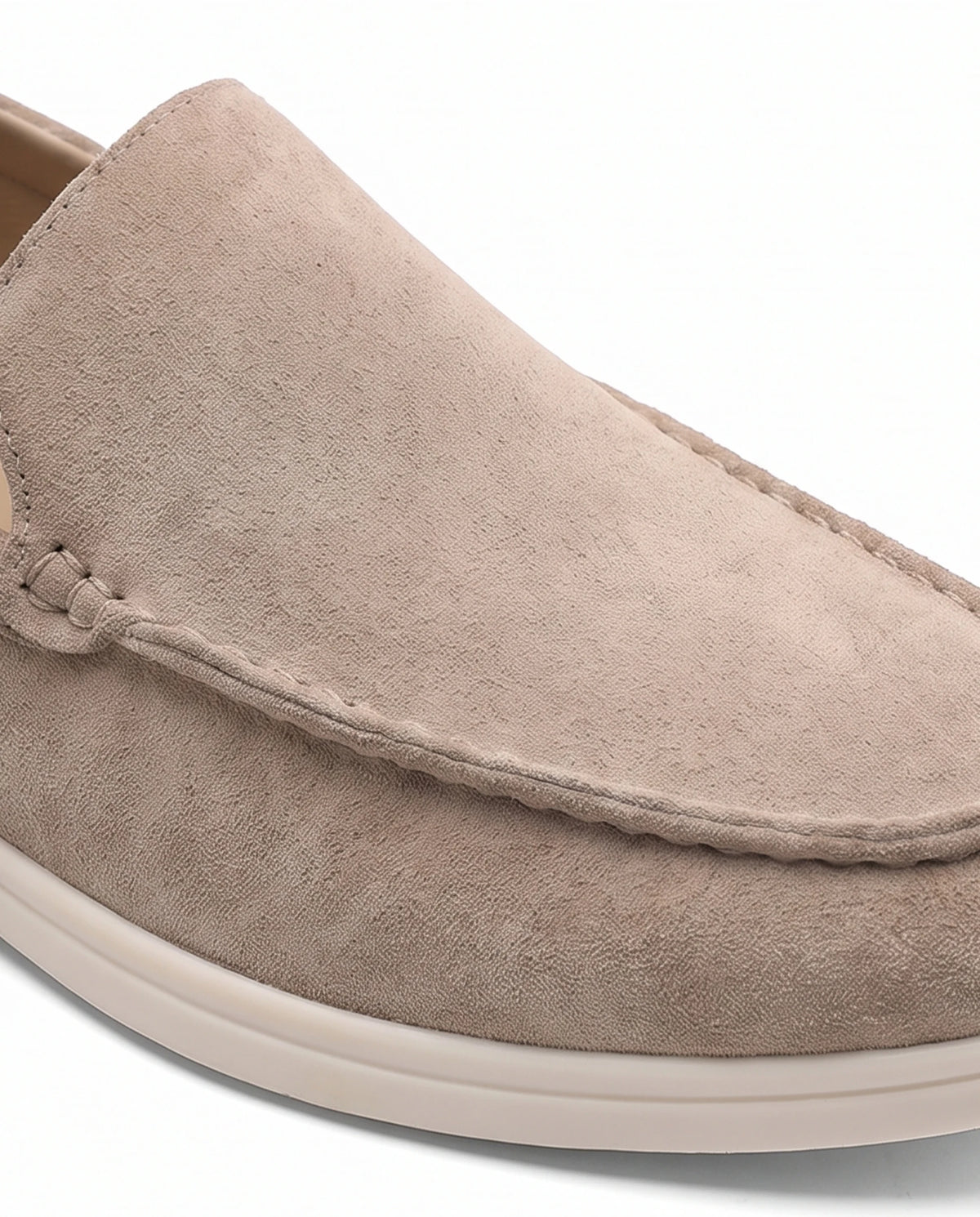 Men's Suede Slip-On Loafers - Douglas - Detail Toe and Vamp