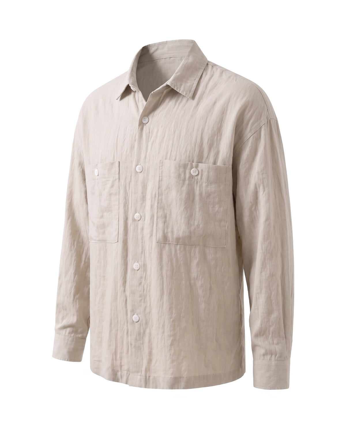 Men's Tencel-Blend Overshirt - Portofino - Three-Quarter View