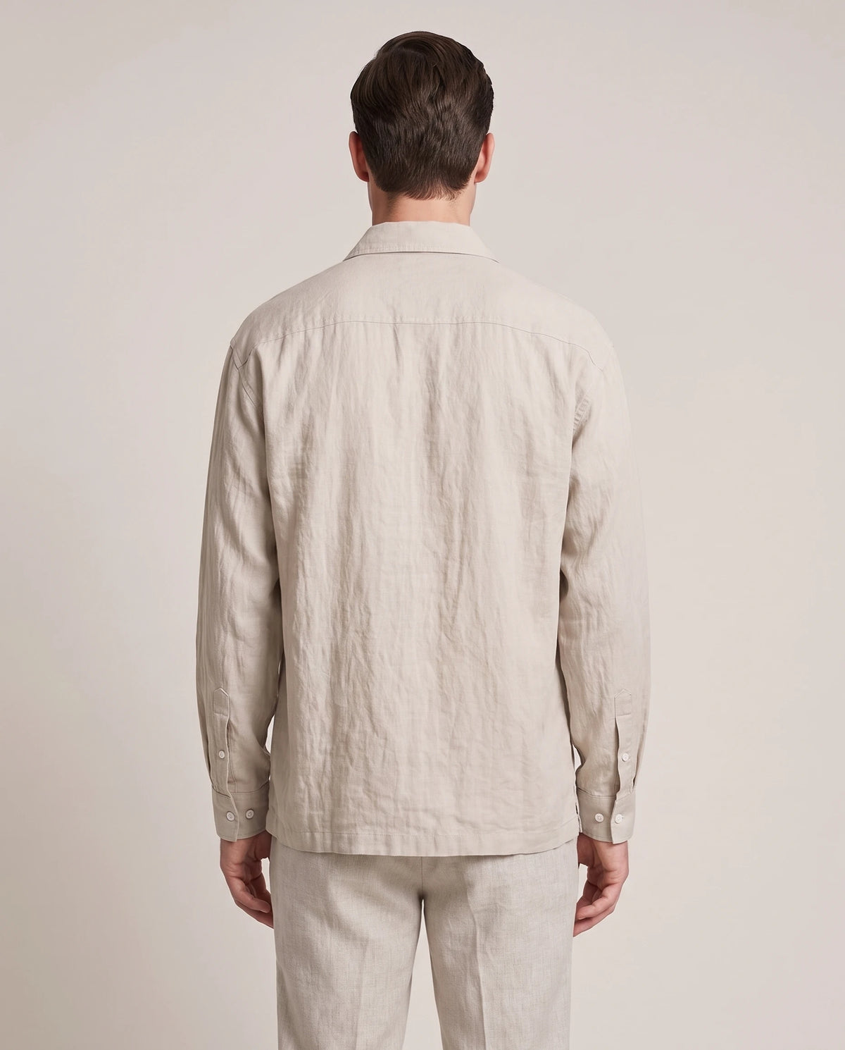 Men's Tencel-Blend Overshirt - Portofino - Model Back