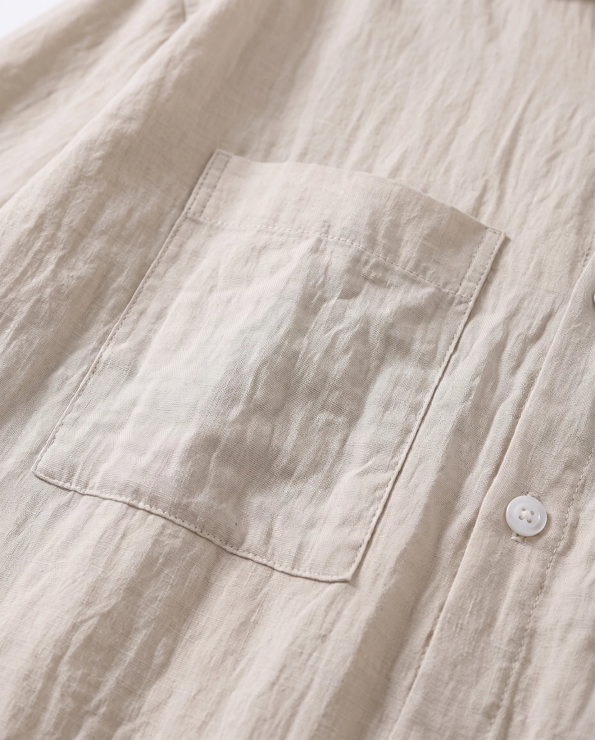 Men's Tencel-Blend Overshirt - Portofino - Chest Pocket Detail