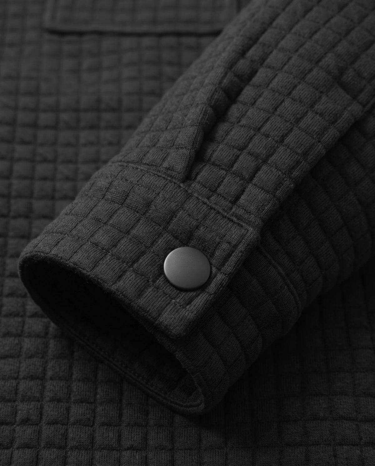 Men's Waffle-Knit Shirt Jacket - Darren - Snap Cuff Detail