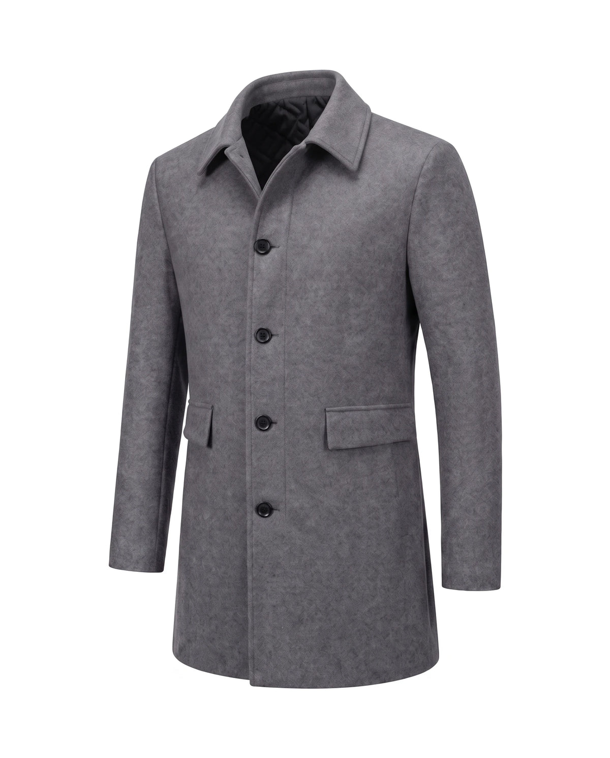 Men's Wool-Blend Overcoat - Finnian - Three-Quarter View