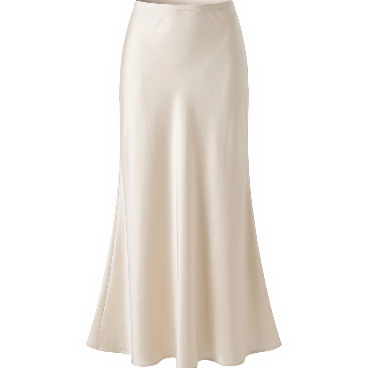 Women's Satin Maxi Skirt - Beige