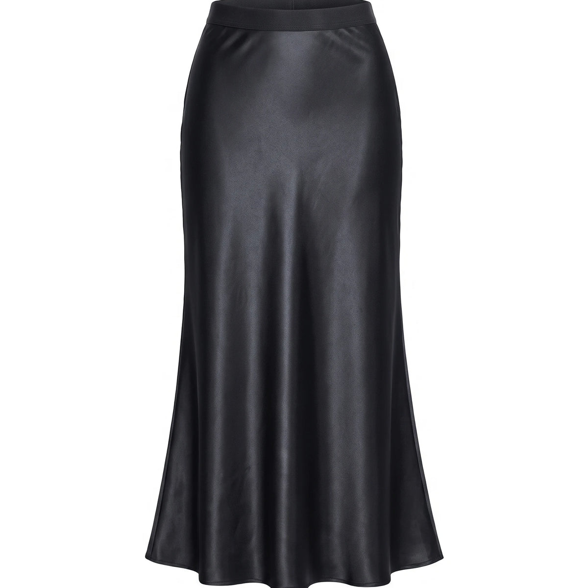 Women's Satin Maxi Skirt - Black
