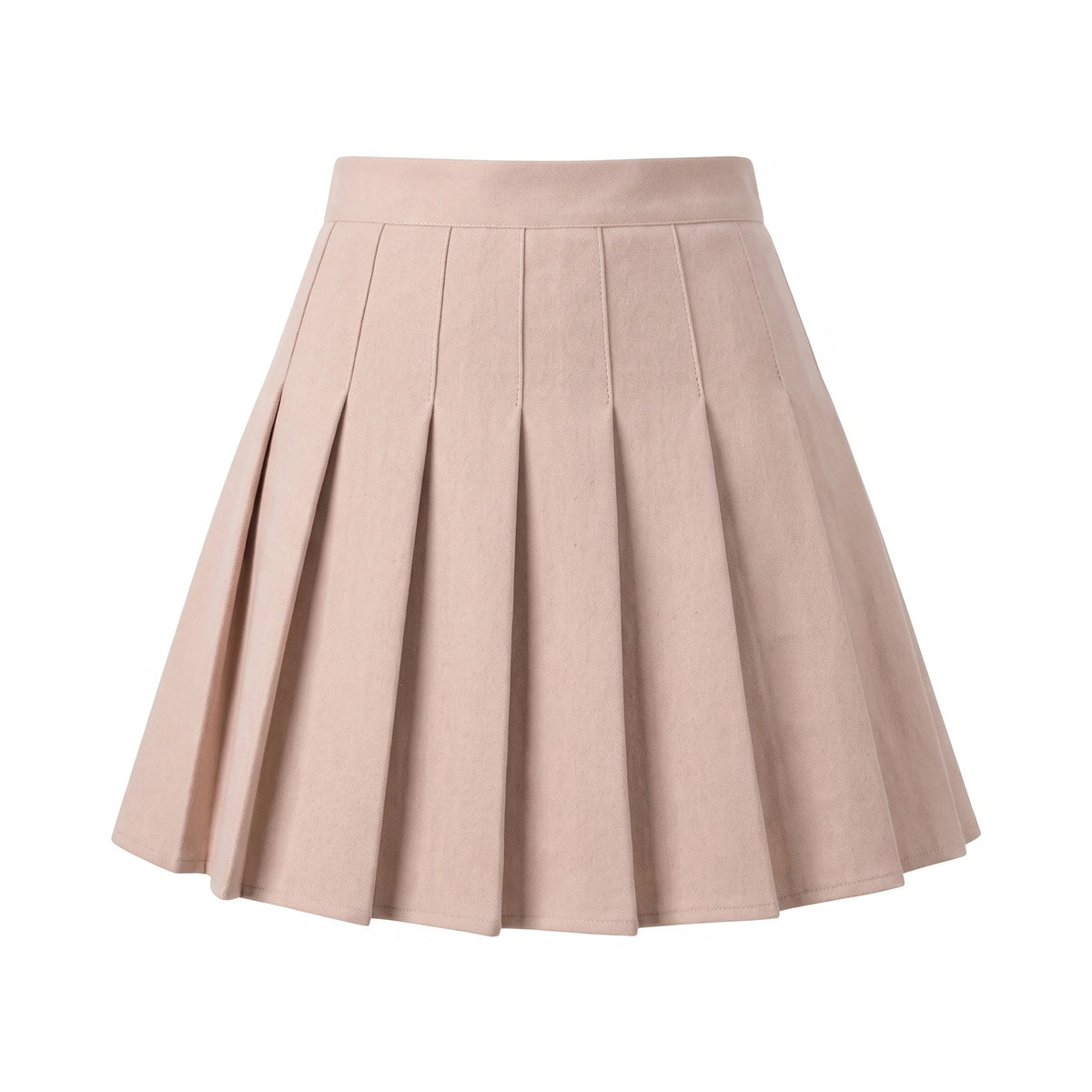 Women's Pleated Mini Skirt - Oxford - Beige