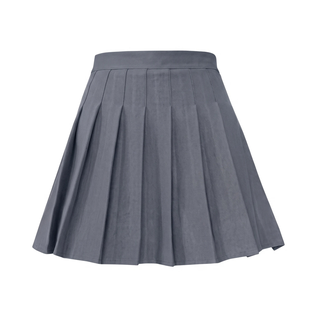 Women's Pleated Mini Skirt - Oxford - Gray