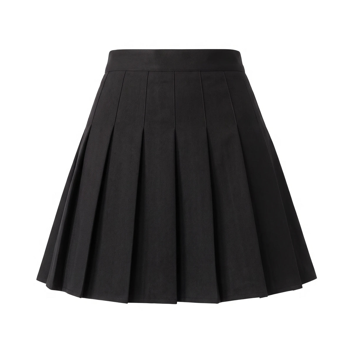 Women's Pleated Mini Skirt - Oxford - Black
