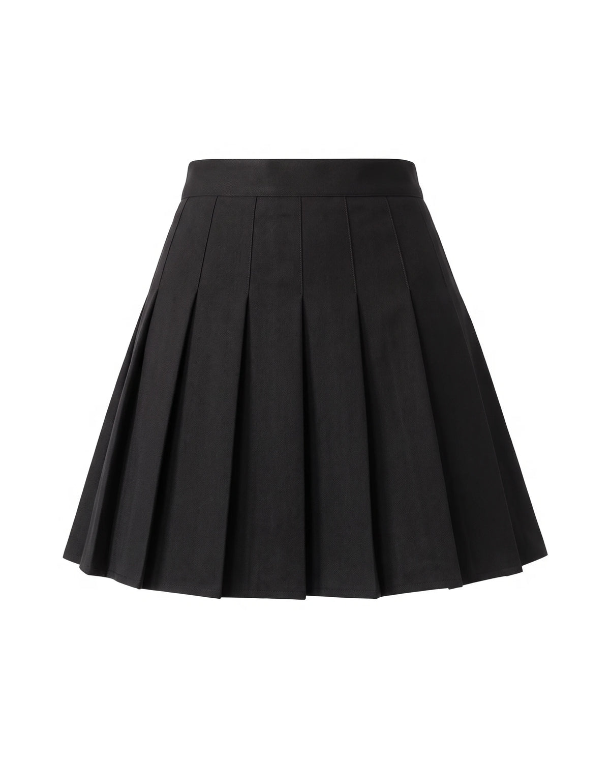 Women's Pleated Mini Skirt - Oxford - Black