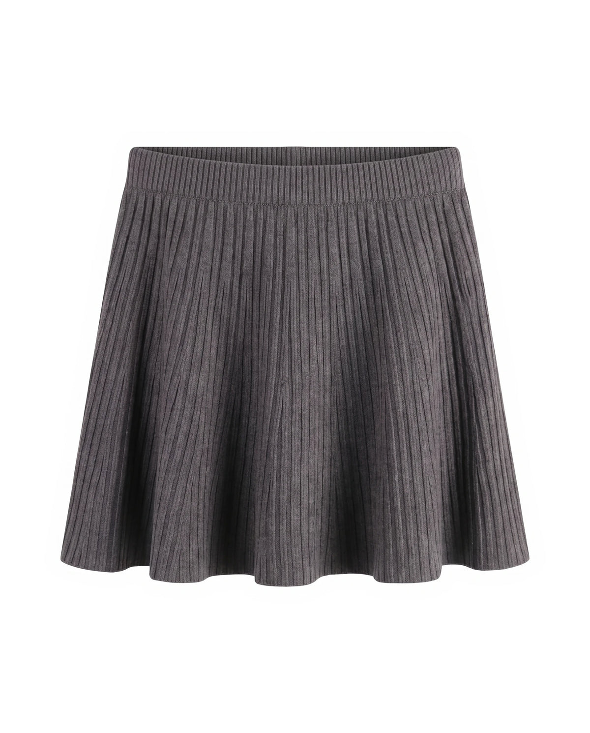 Women's Pleated Wool Skirt - Oxford - Gray