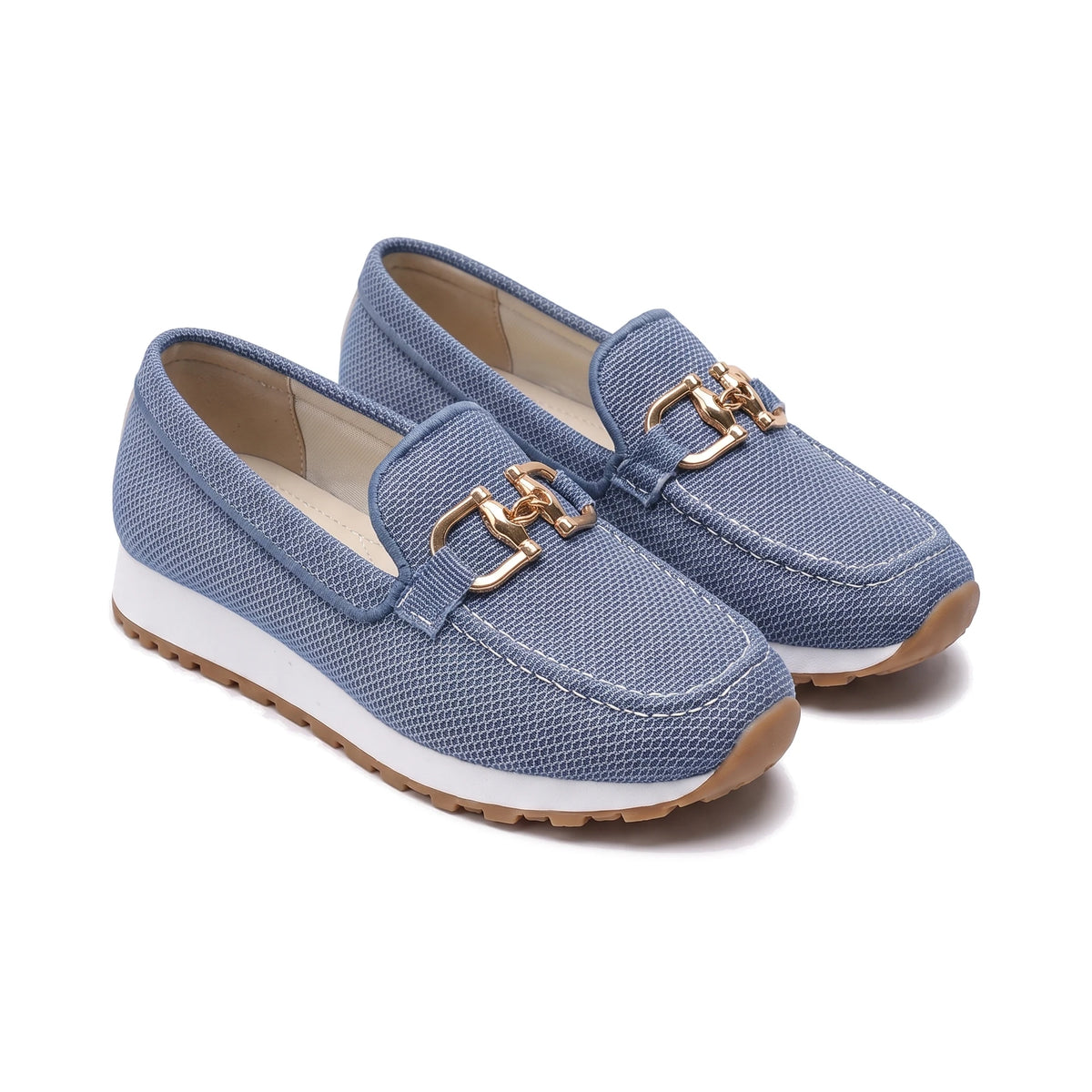 Women's Knit Platform Loafers - Teodora - Blue