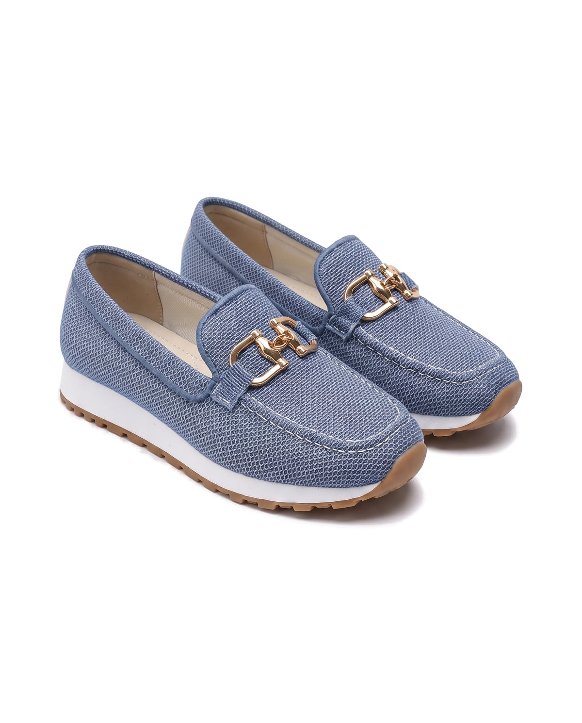 Women's Knit Platform Loafers - Teodora - Blue