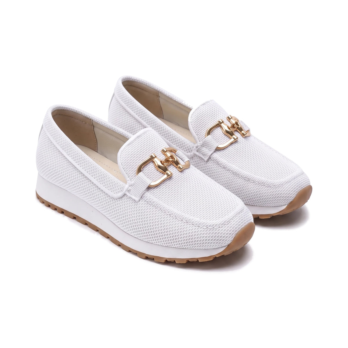 Women's Knit Platform Loafers - Teodora - White