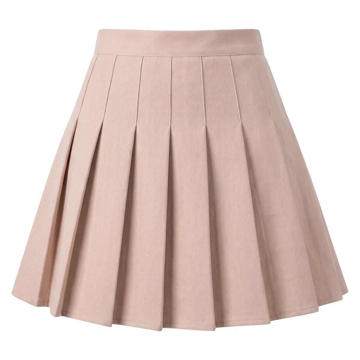 Women's Pleated Mini Skirt - Oxford - Beige