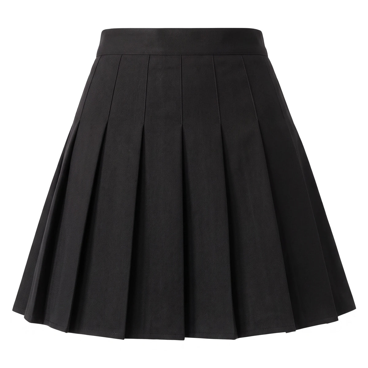Women's Pleated Mini Skirt - Oxford - Black