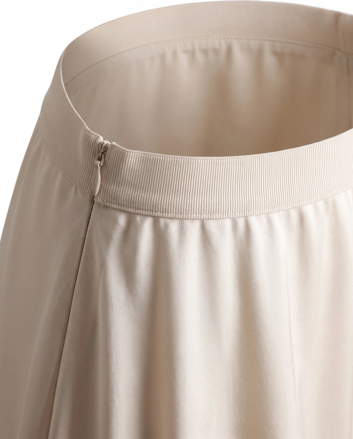 Women's Satin Maxi Skirt - Elastic Waistband Detail