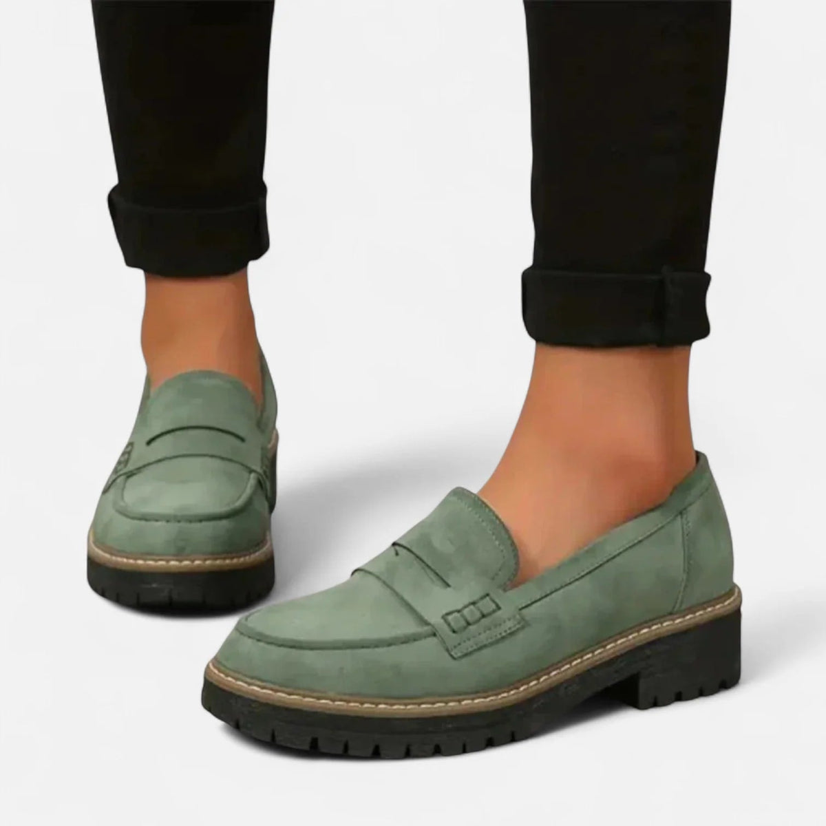 Women's Lug-Sole Penny Loafers - Jutta
