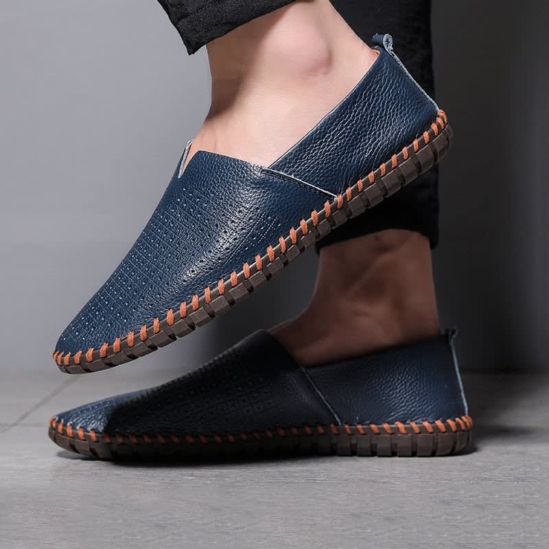 Men's Leather Slip-On Loafers - Abraham