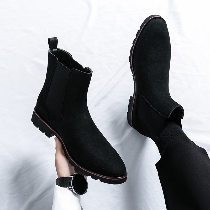 Men's Suede Lug-Sole Chelsea Boots - Braden