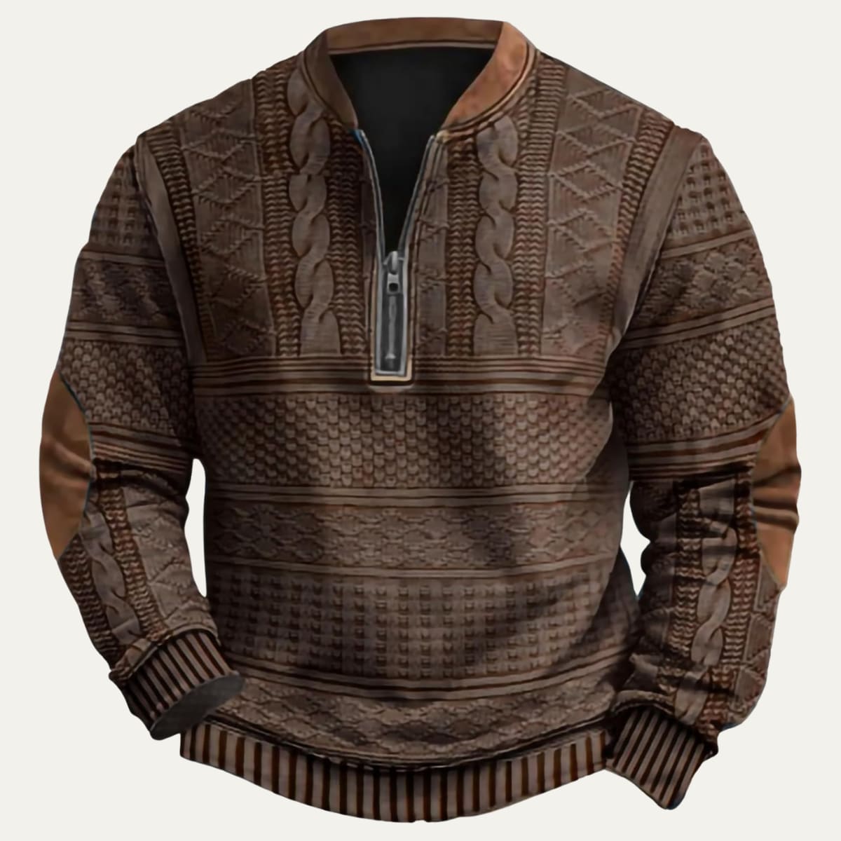 Men's Cable Knit Half-Zip Sweater - Kade