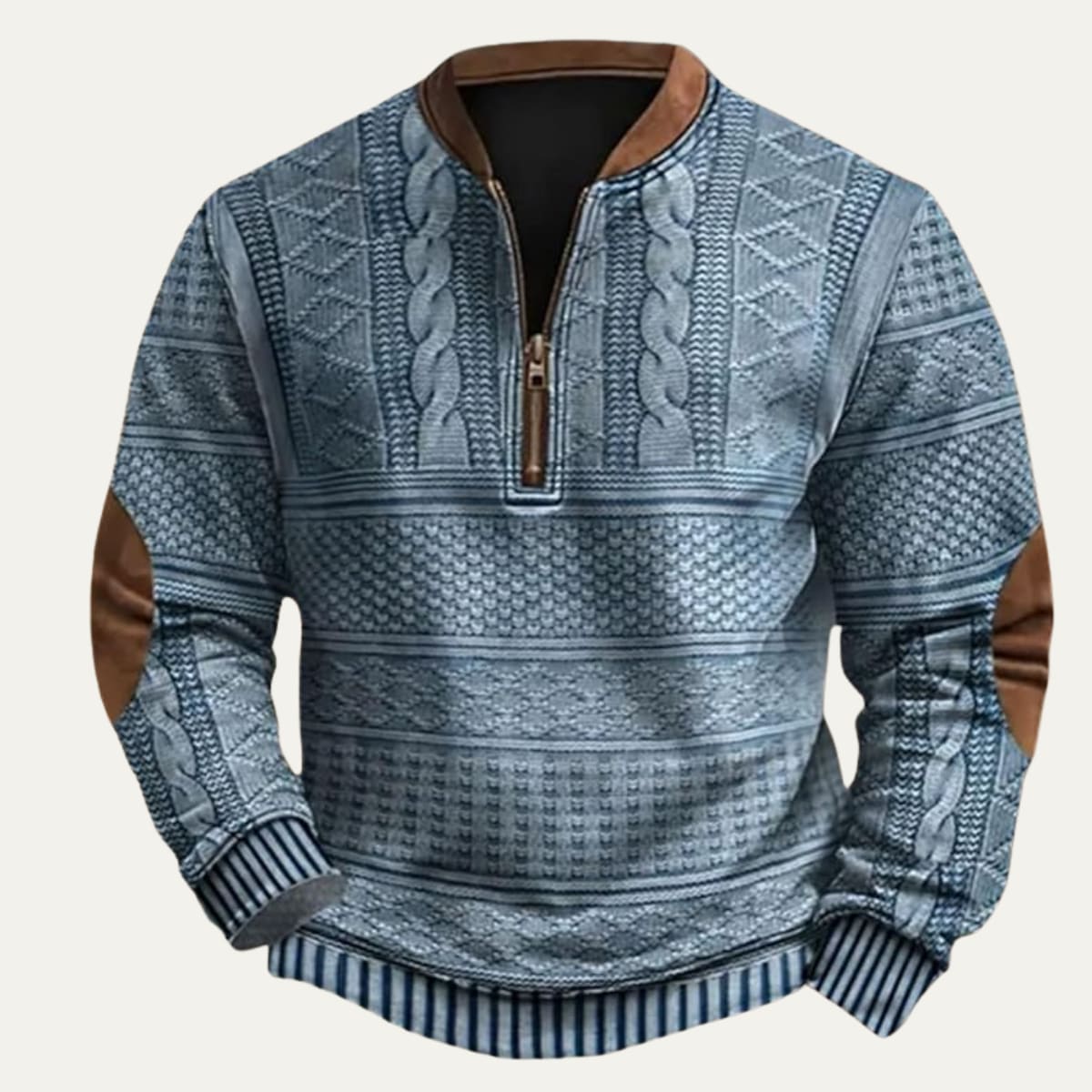 Men's Cable Knit Half-Zip Sweater - Kade