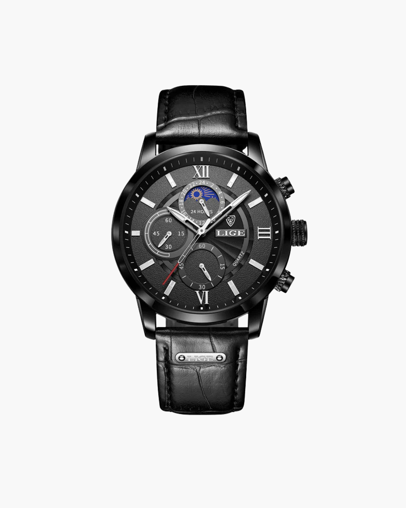 Unisex Leather-Strap Quartz Watch - Lugano