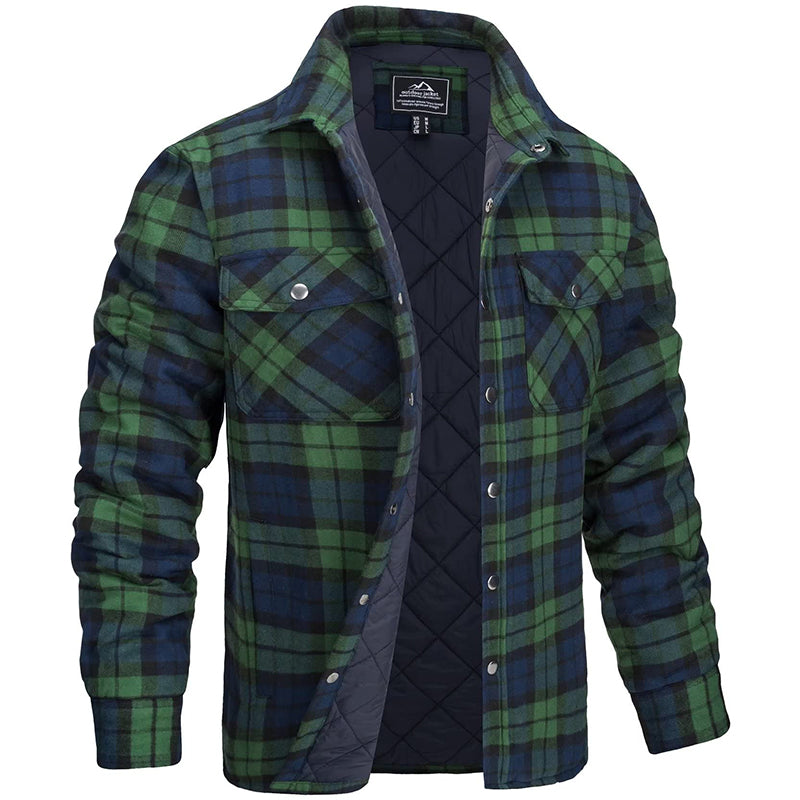Men's Plaid Lined Shirt Jacket