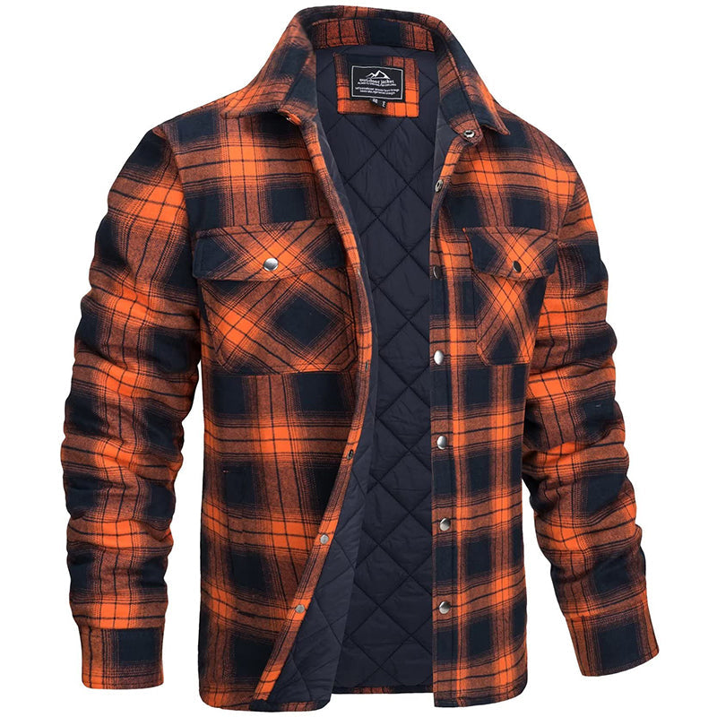 Men's Plaid Lined Shirt Jacket