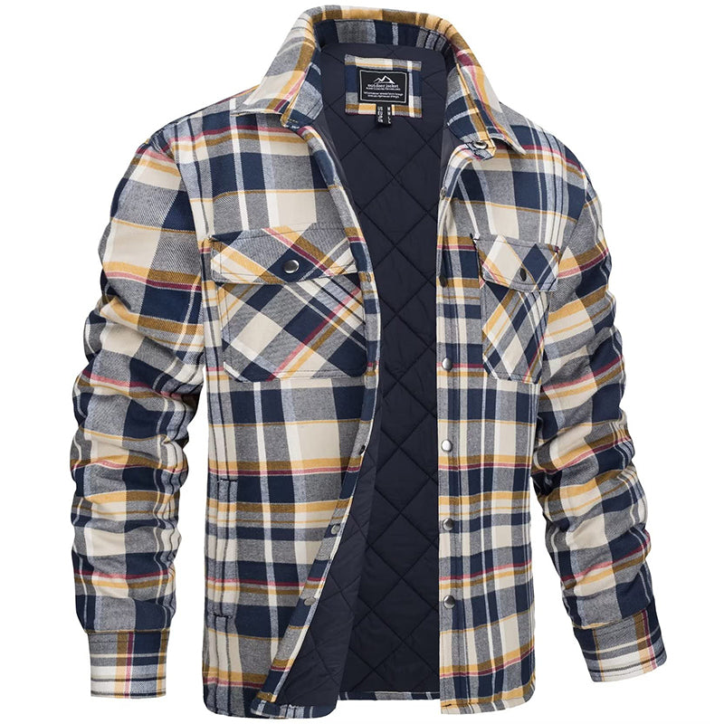 Men's Plaid Lined Shirt Jacket