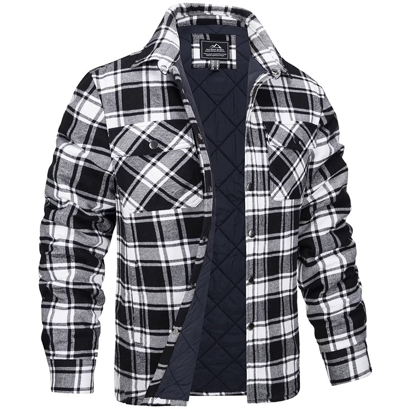 Men's Plaid Lined Shirt Jacket