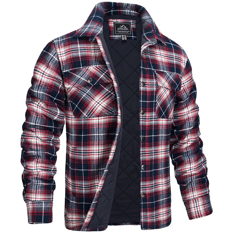Men's Plaid Lined Shirt Jacket