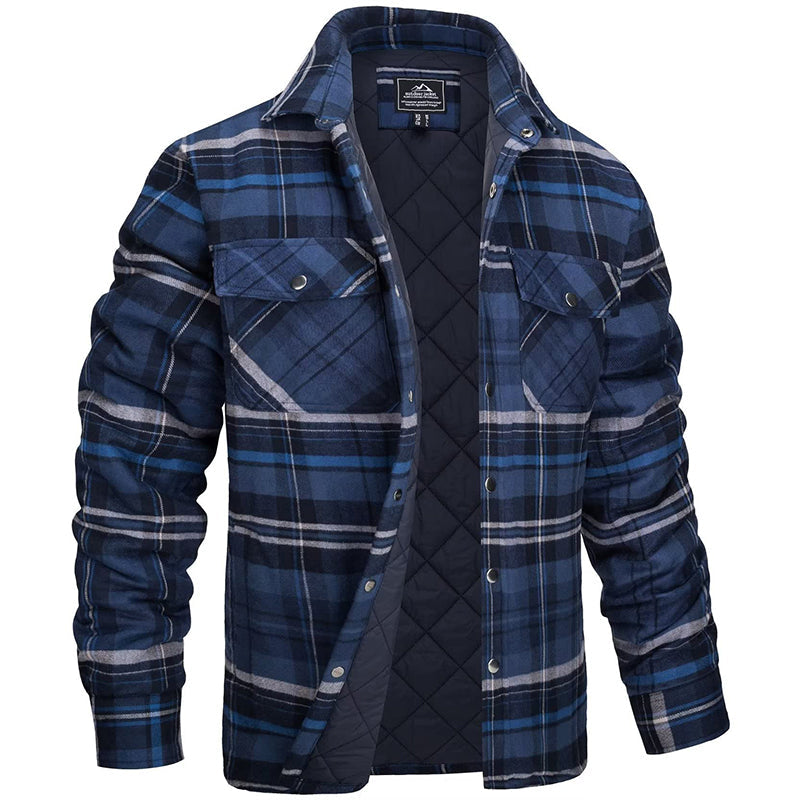 Men's Plaid Lined Shirt Jacket