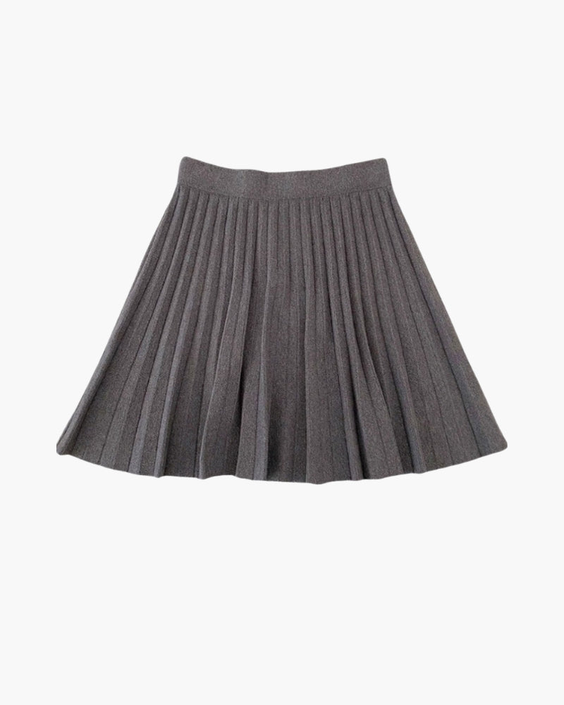 Women's Pleated Wool Skirt - Oxford