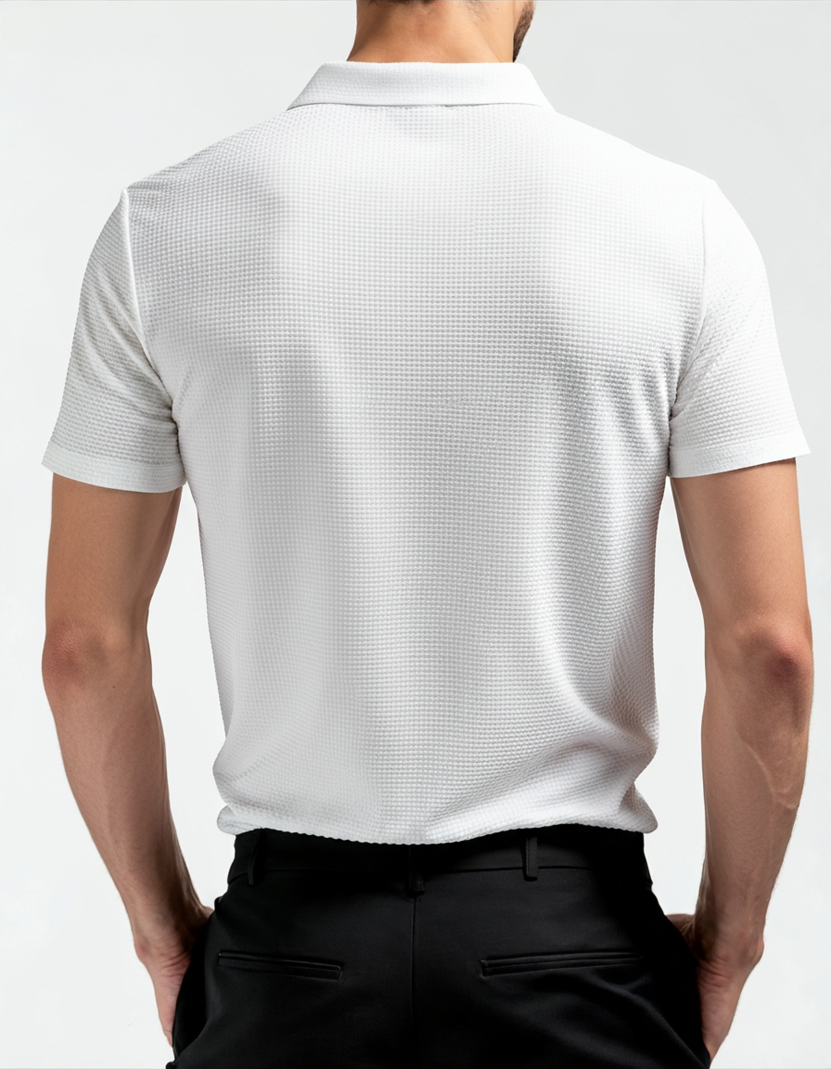 Men's Short-Sleeve Textured Polo Shirt - Prestigio