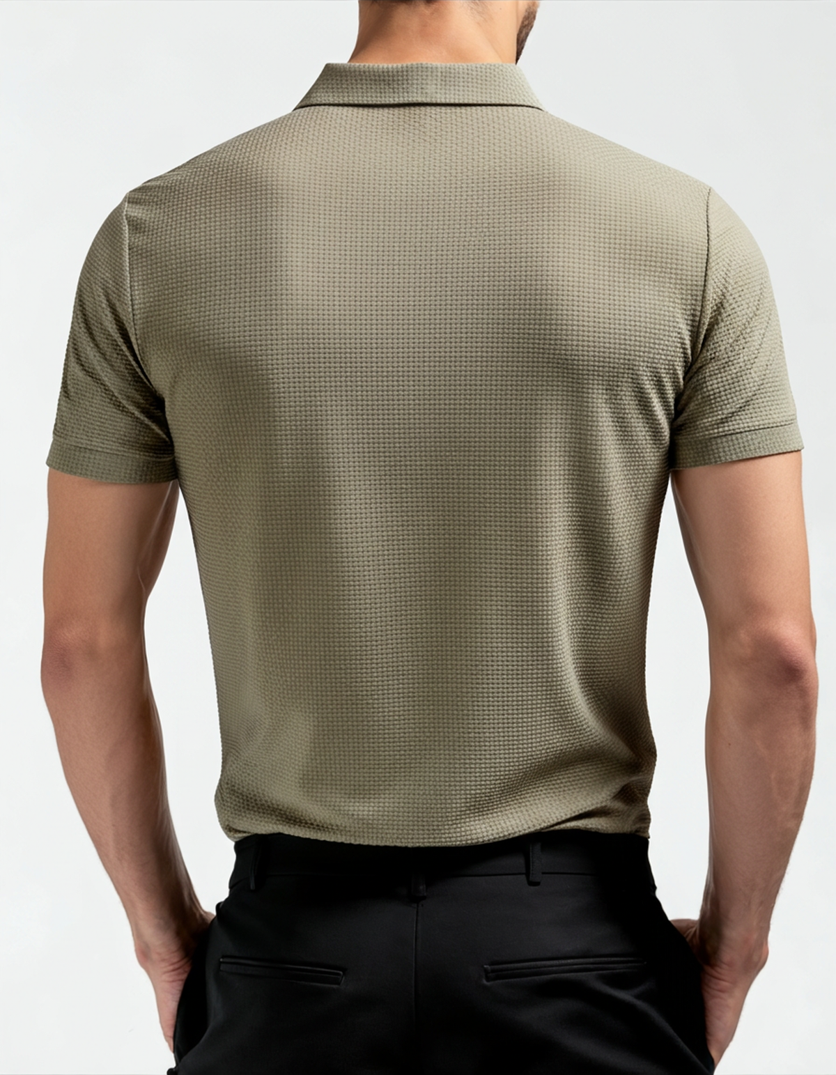 Men's Short-Sleeve Textured Polo Shirt - Prestigio