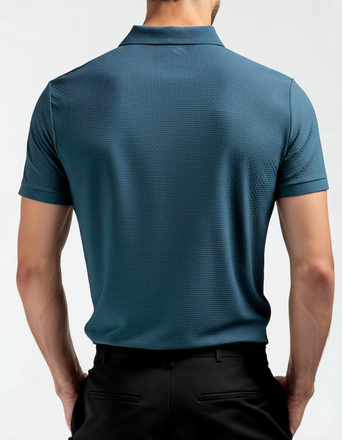 Men's Short-Sleeve Textured Polo Shirt - Prestigio