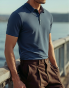 Men's Short-Sleeve Textured Polo Shirt - Prestigio