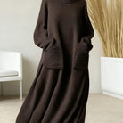 Women's Turtleneck Knit Maxi Dress - Thalia
