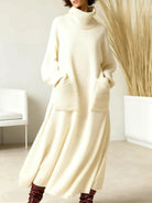 Women's Turtleneck Knit Maxi Dress - Thalia